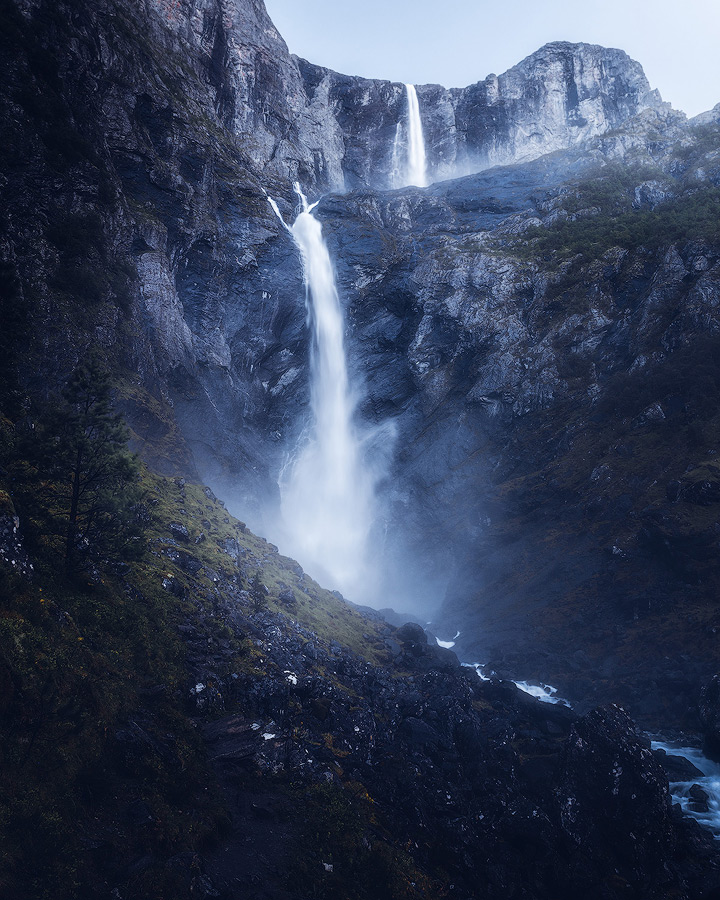 Mardalsfossen waterfall in Norway is one of the talles in the world.
