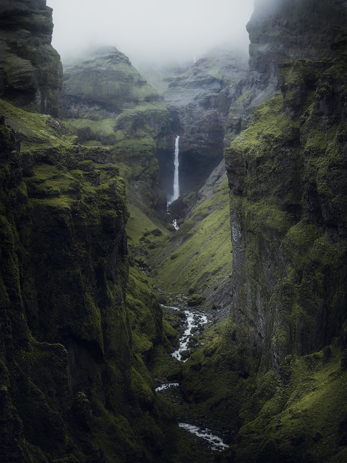 A hidden canyon called Mulagjufur on Iceland.