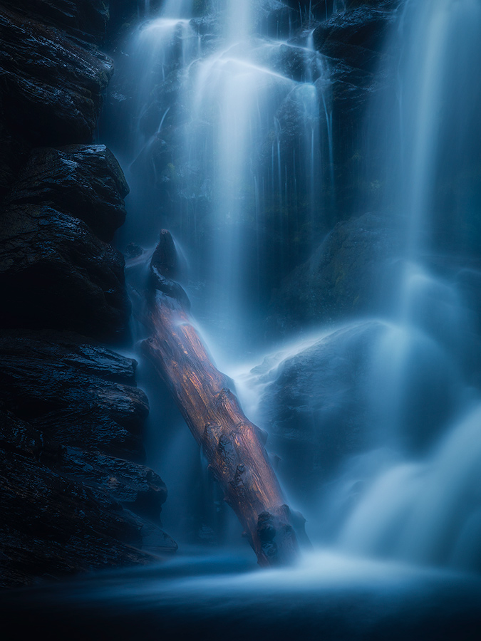 Details from a waterfall in Malvik, Norway.